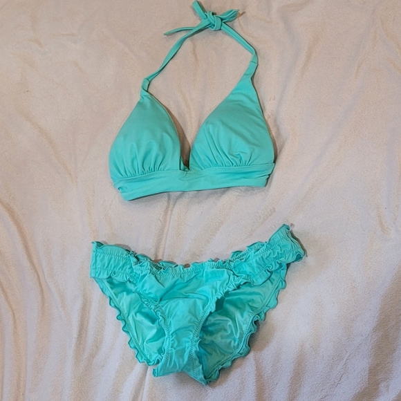 RARE Victoria's Secret Aqua Turquoise Bikini Set - Picture 3 of 9